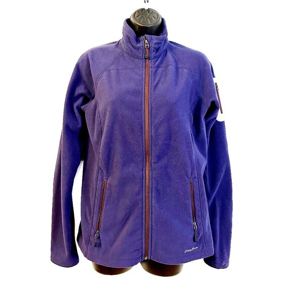 Eddie Bauer Women's Royal Blue / Purple Fleece Zip Up - Size Medium - Picture 1 of 6